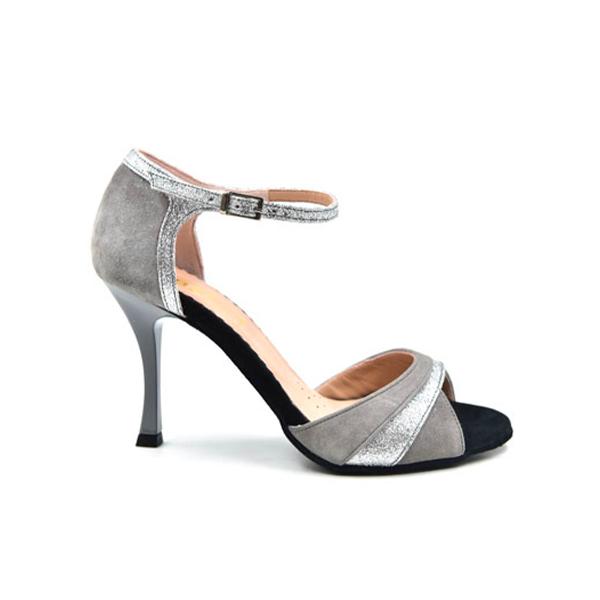 Gray and Silver Sandal