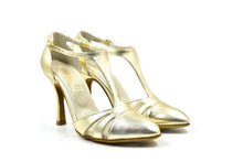 Load image into Gallery viewer, Gold sandal with strap

